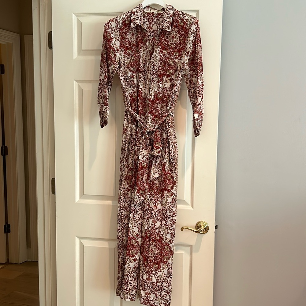 L’agence printed silk jumpsuit